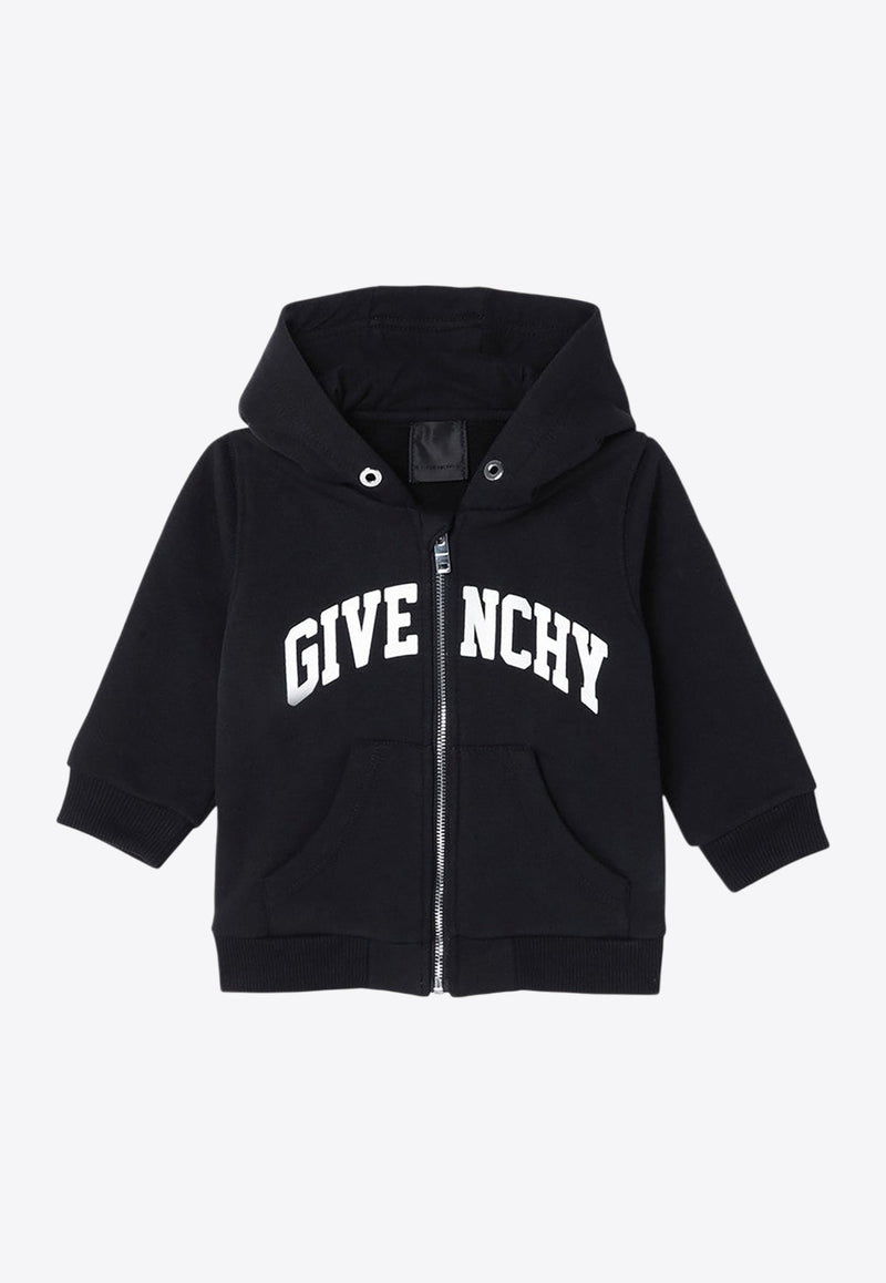 Boys Logo Print Zip-Up Hoodie