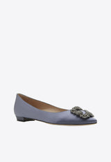 Hangisi FMC Crystal Buckle Satin Flats