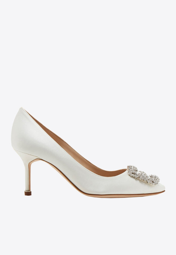 Hangisi 70 CLC Crystal Buckle Satin Pumps