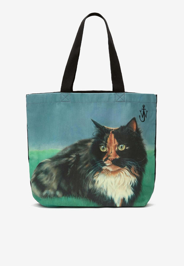 Cat Print Canvas Tote Bag