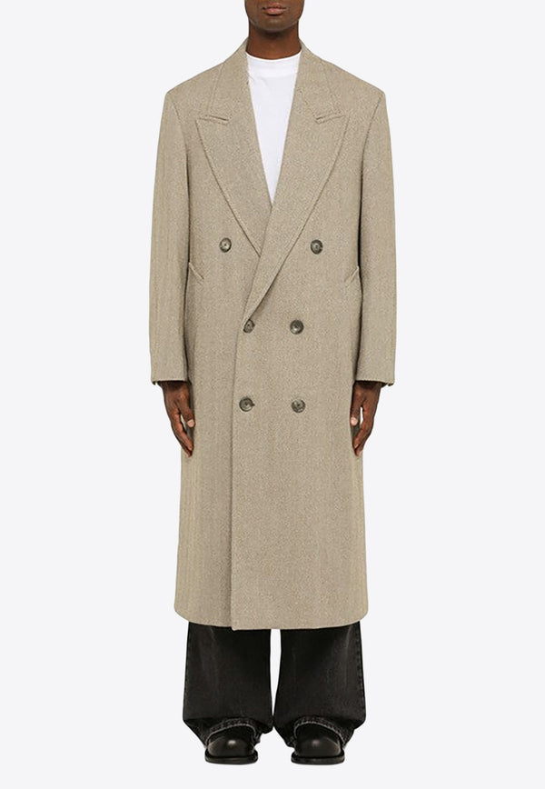 Double-Breasted Long Wool Coat