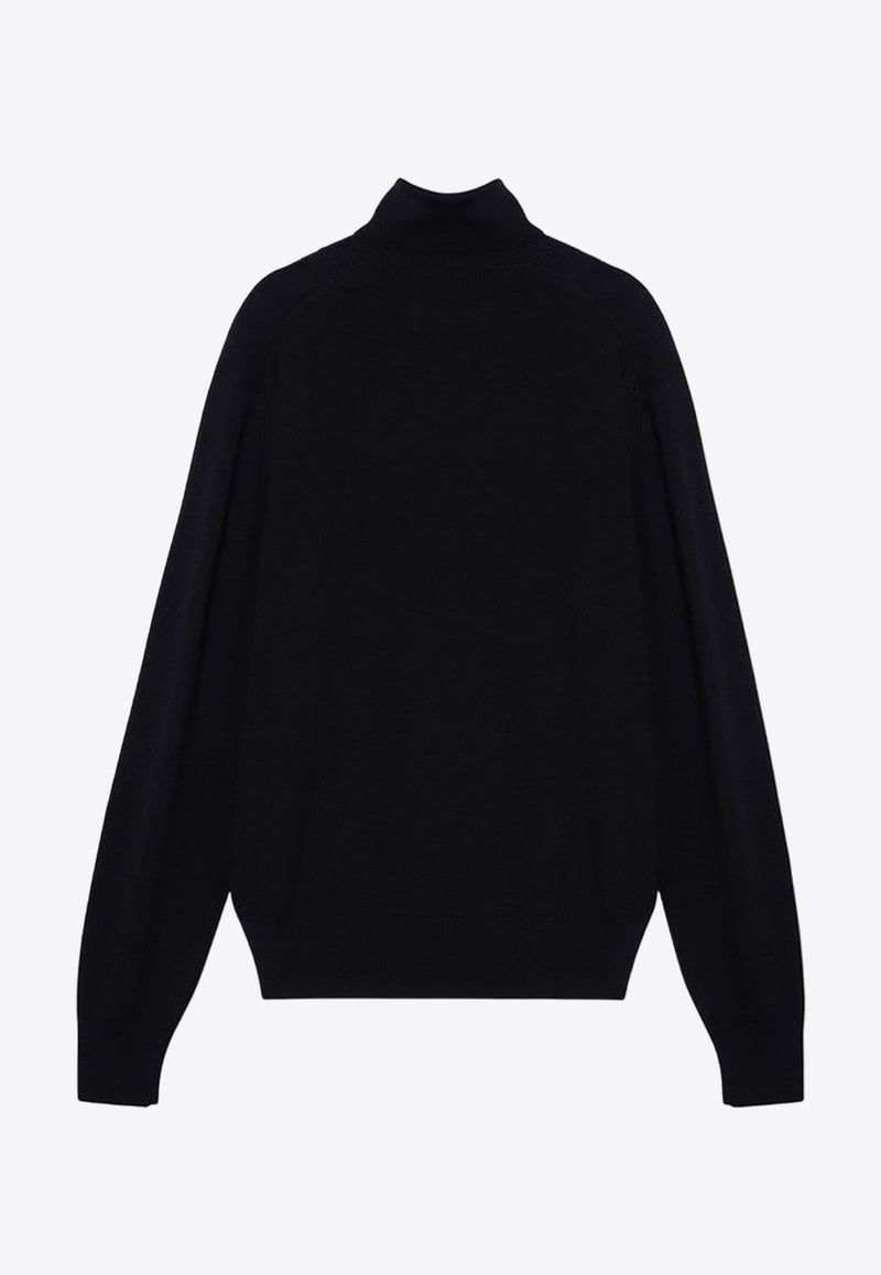 Embroidered Ami De Coeur High-Neck Sweater