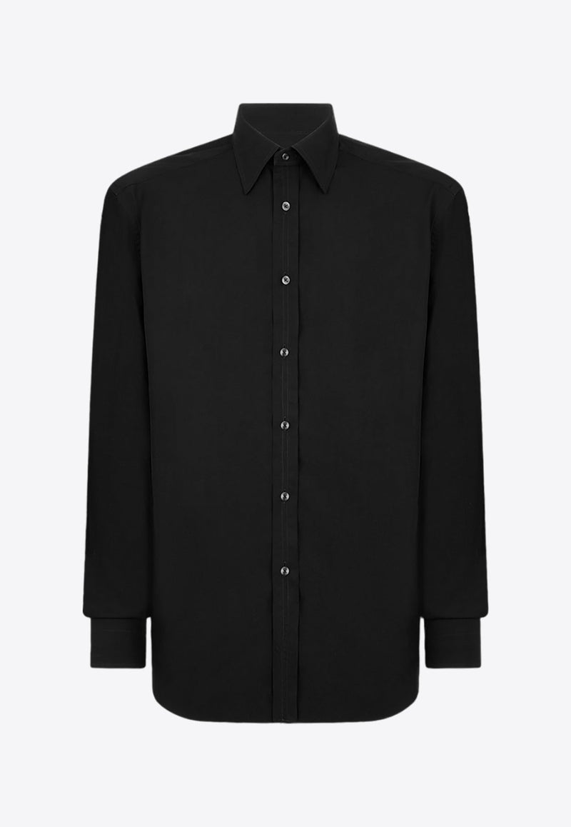 Long-Sleeved Silk-Blend Shirt