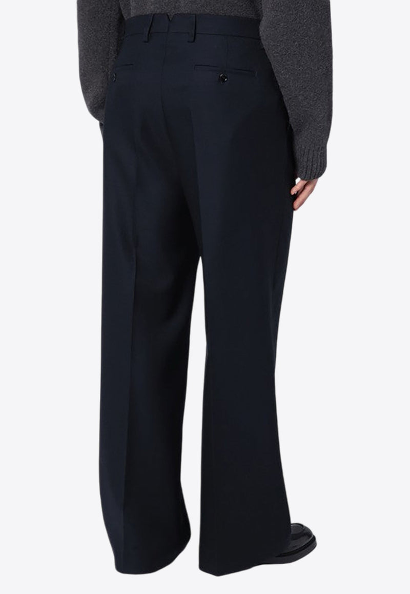 Wide-Leg Wool Tailored Pants