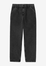 Single-Knee Regular Denim Pants