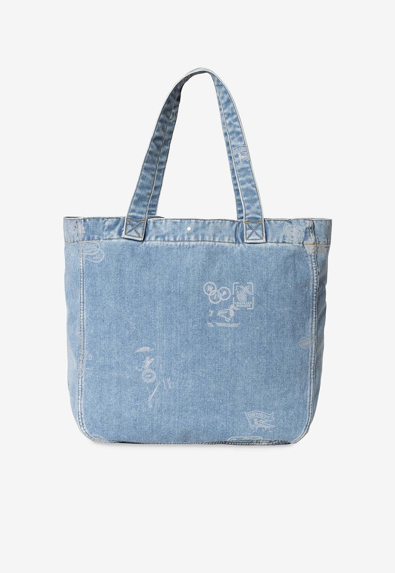 Stamp Denim Tote Bag