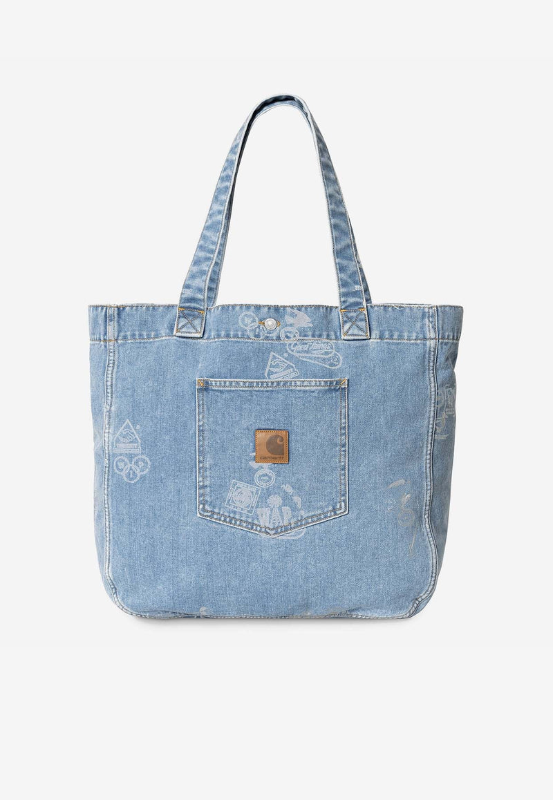 Stamp Denim Tote Bag