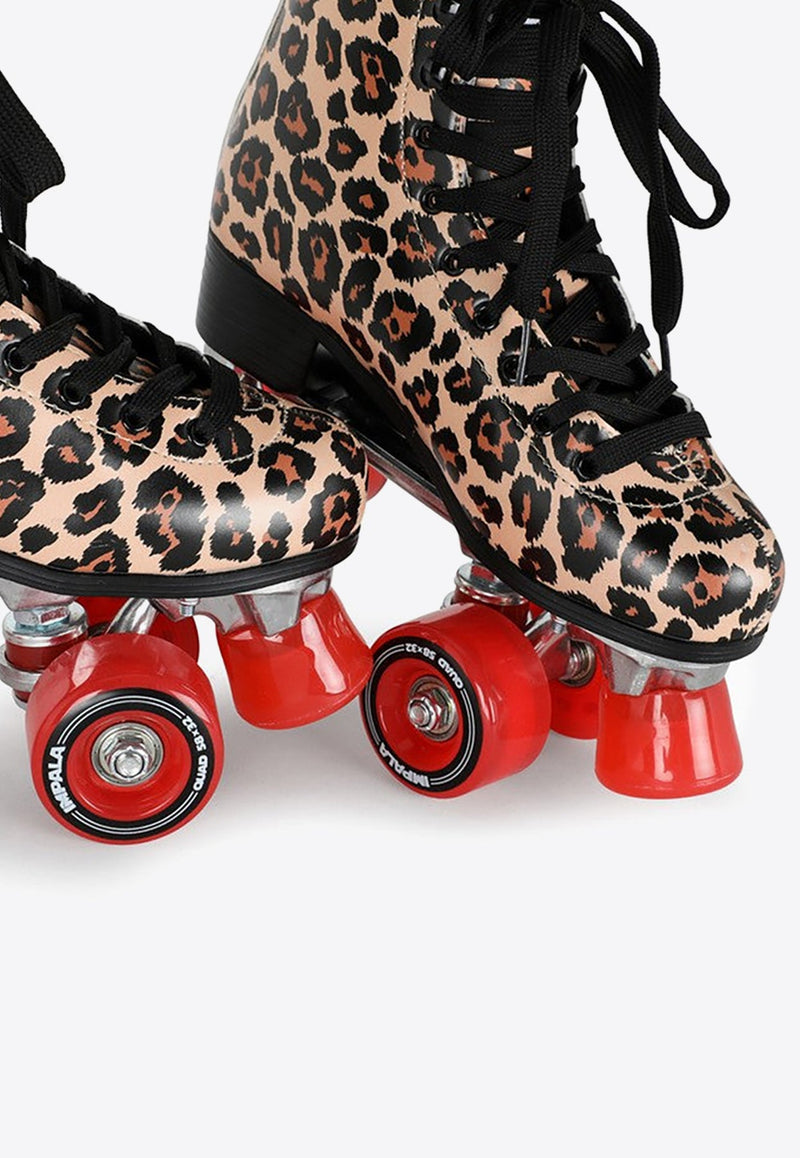 Leopard Print Roller Skates