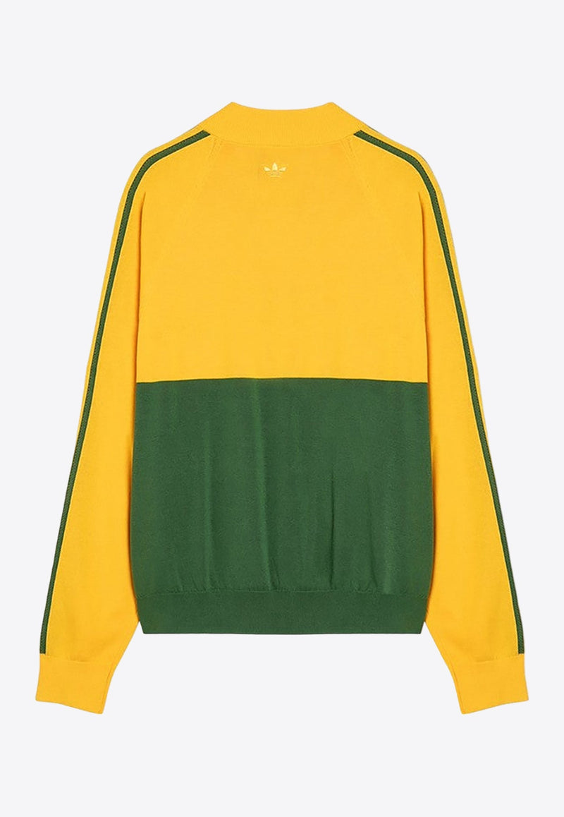 X Wales Bonner Colorblocked Knit Bomber Jacket