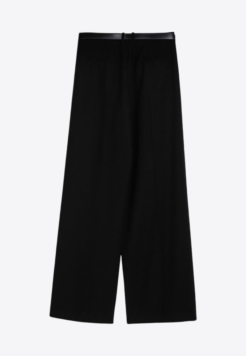 Wide-Leg Tailored Pants with Belt