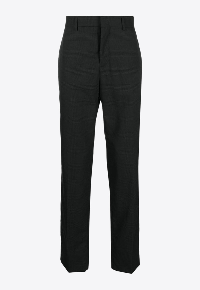 Checked Wool Tailored Pants