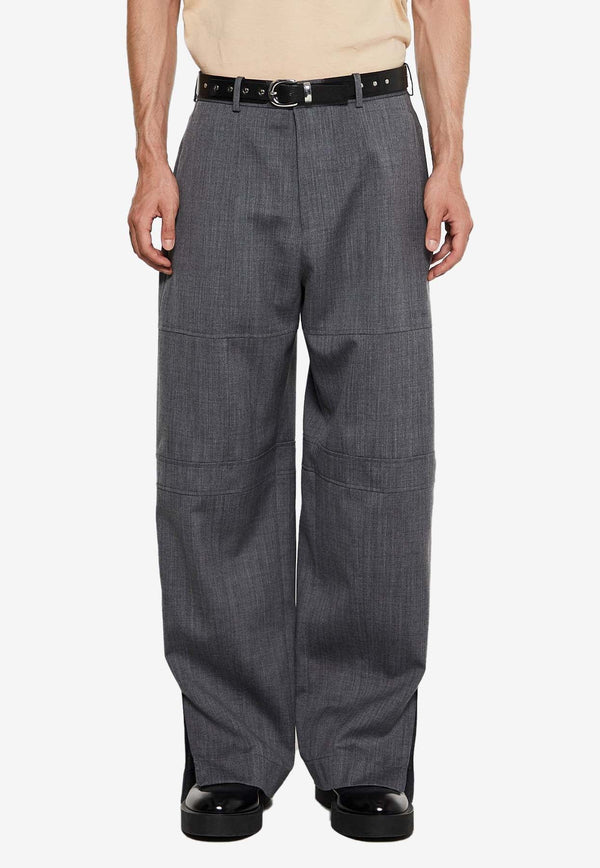 Straight-Leg Wool Pants