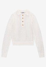 Mohair Lace Polo Sweater