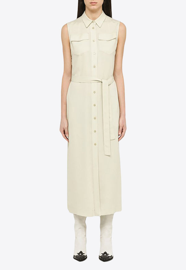 Sleeveless Midi Shirt Dress