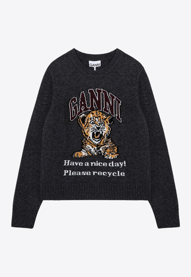 Tiger Inlay Crewneck Sweater