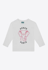 Girls Elephant Logo Long-Sleeved T-shirt