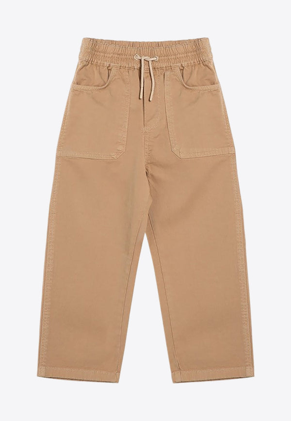 Boys Embroidered-Logo Drawstring Pants