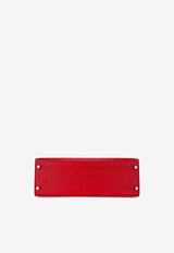 Kelly 32 Sellier in Rouge Casaque Epsom Leather with Gold Hardware