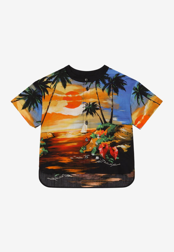 Boys Hawaiian Print T-shirt