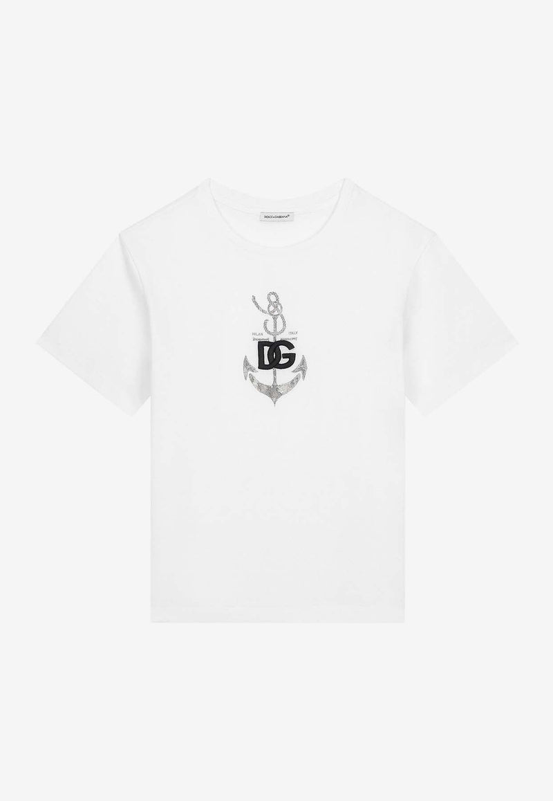 Boys Anchor Print Short-Sleeved T-shirt