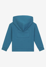 Boys Logo Embossed Zip-Up Hoodie