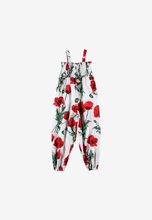 Girls Poppy Print Jumpsuit