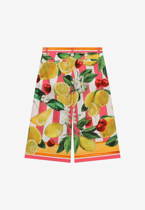 Girls Lemon and Cherry Print Pants