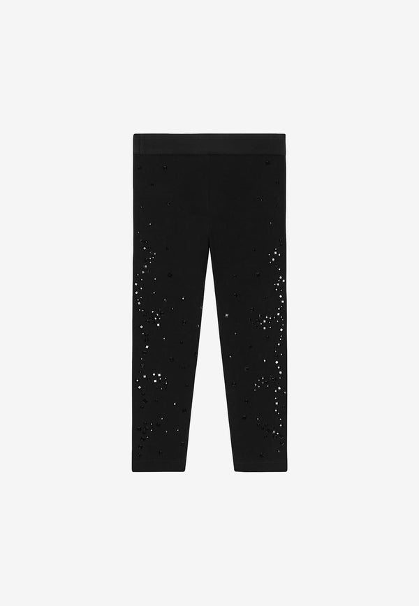 Girls Rhinestone Embellished Leggings