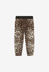 Girls Leopard Print Track Pants