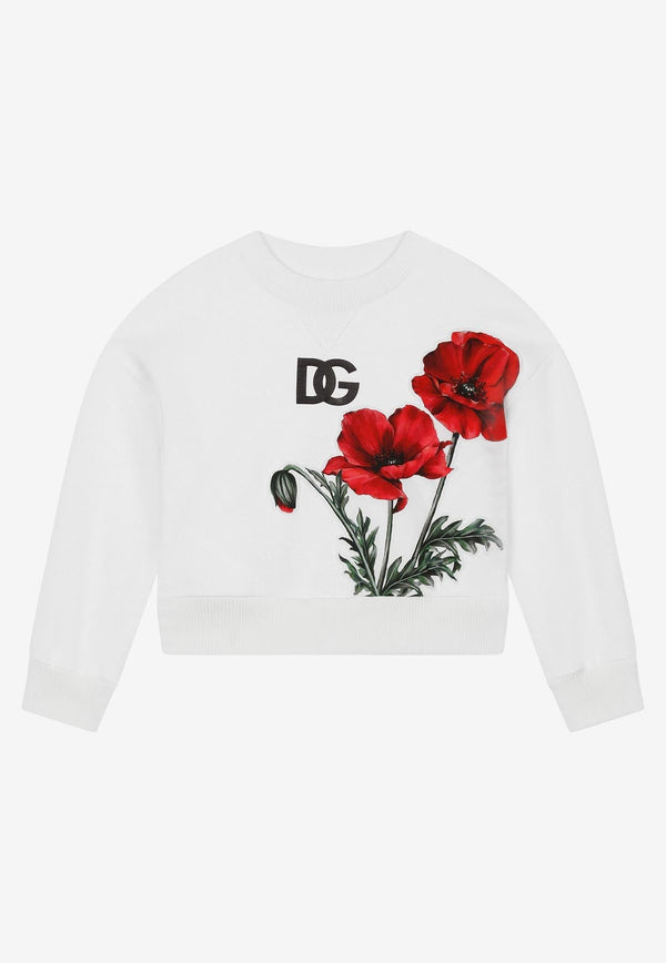 Girls Poppy Patch Logo Sweatshirt