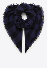 Checked Scarf with Fringe