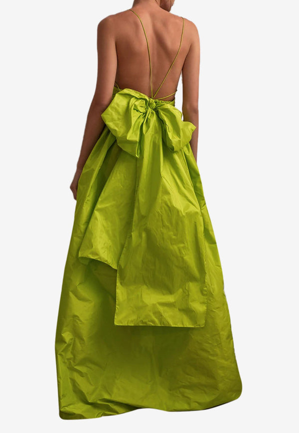 Corombaia Silk Taffeta Gown with Oversized Bow Detail