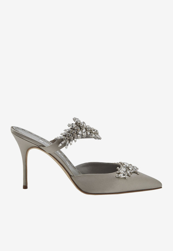 Lurum 90 Crystal-Embellished Mules in Satin