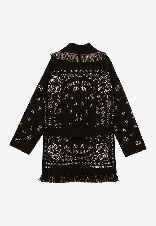 Paisley Jacquard Belted Cardigan