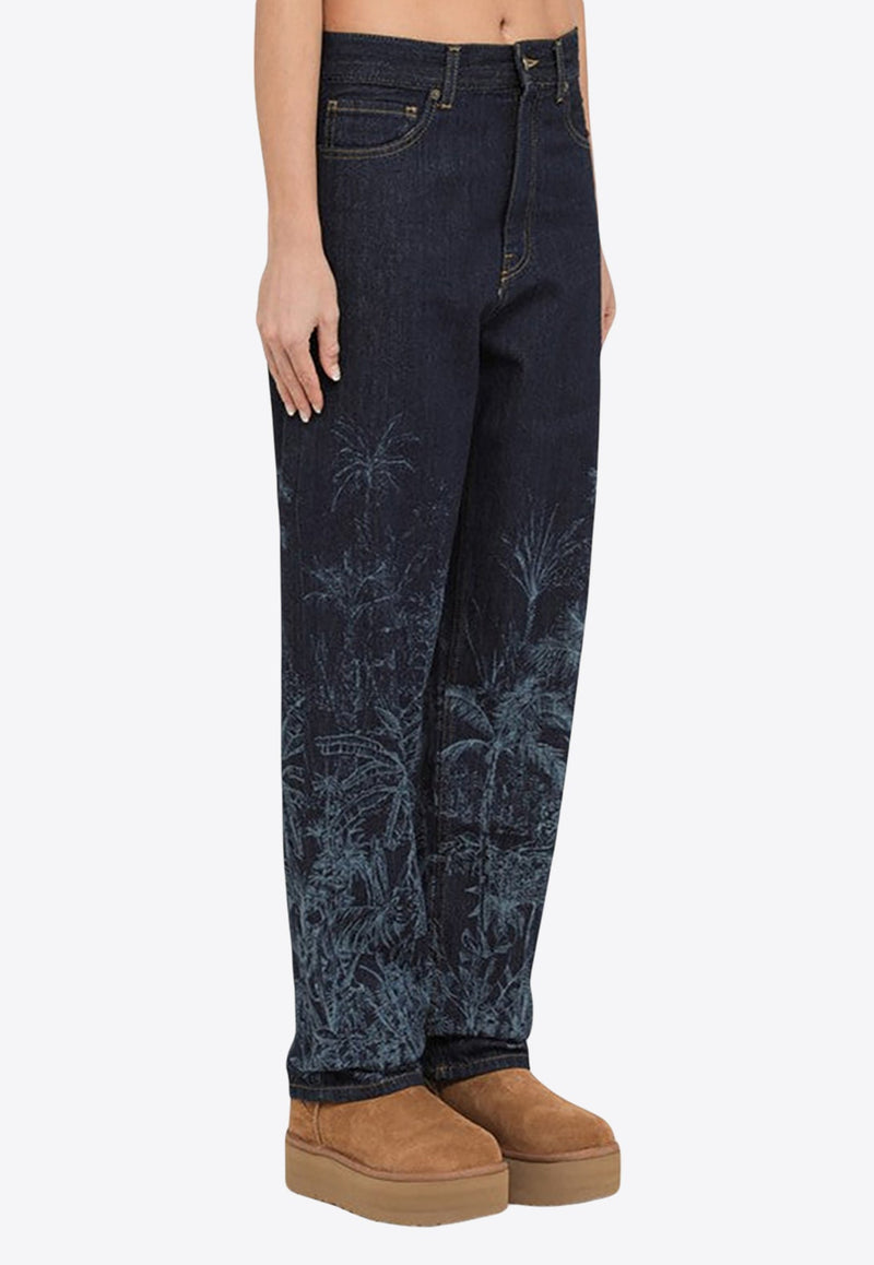 Jungle Toile De Jouy Straight-Leg Jeans