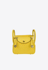 Mini Lindy 20 in Jaune Citron Ostrich Boreal with Gold Hardware