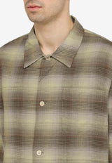 Linen-Blend Checked Shirt