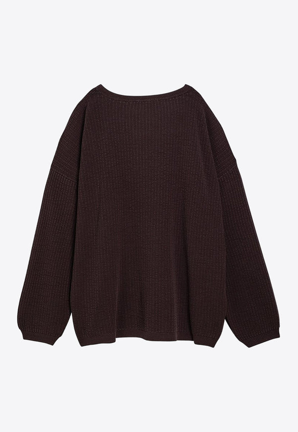 Popover Ribbed Knit Sweater
