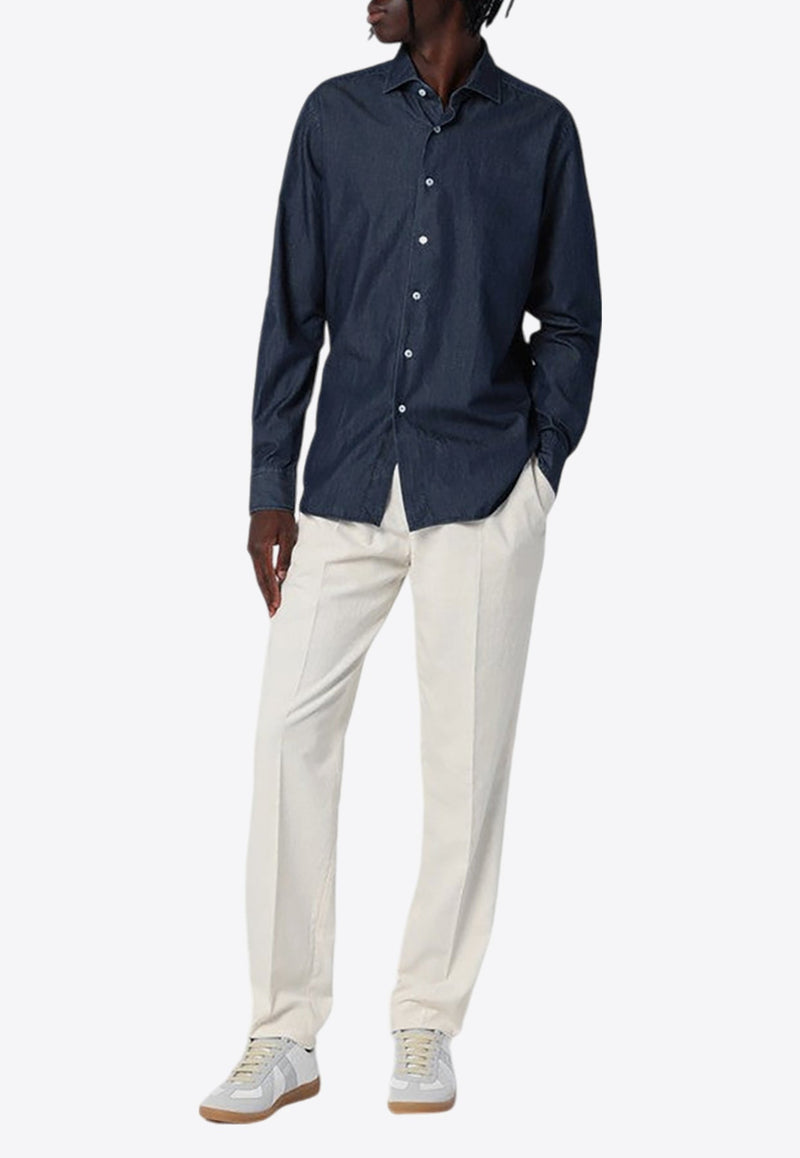 Straight-Leg Corduroy Tailored Pants