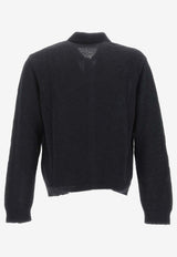 Evening Wool-Blend Polo Cardigan