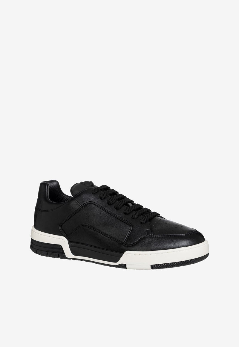 Low-Top Faux Leather Sneakers