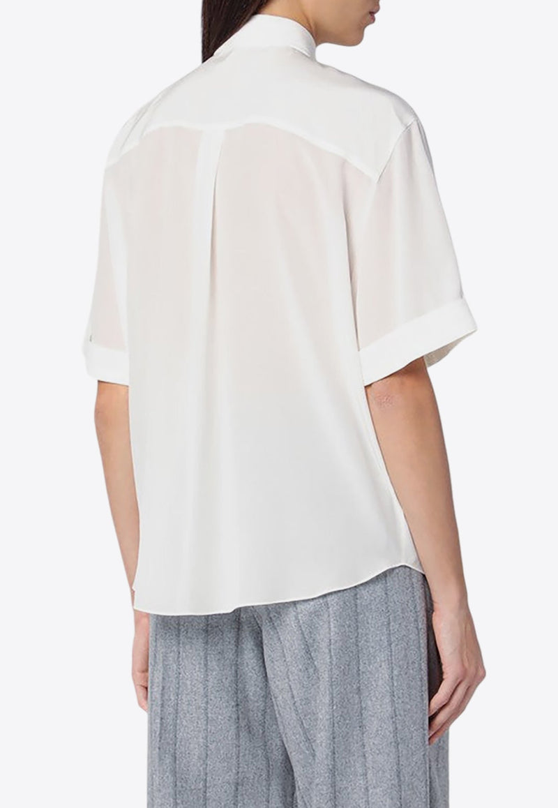 Semi-Sheer Boxy Silk Shirt