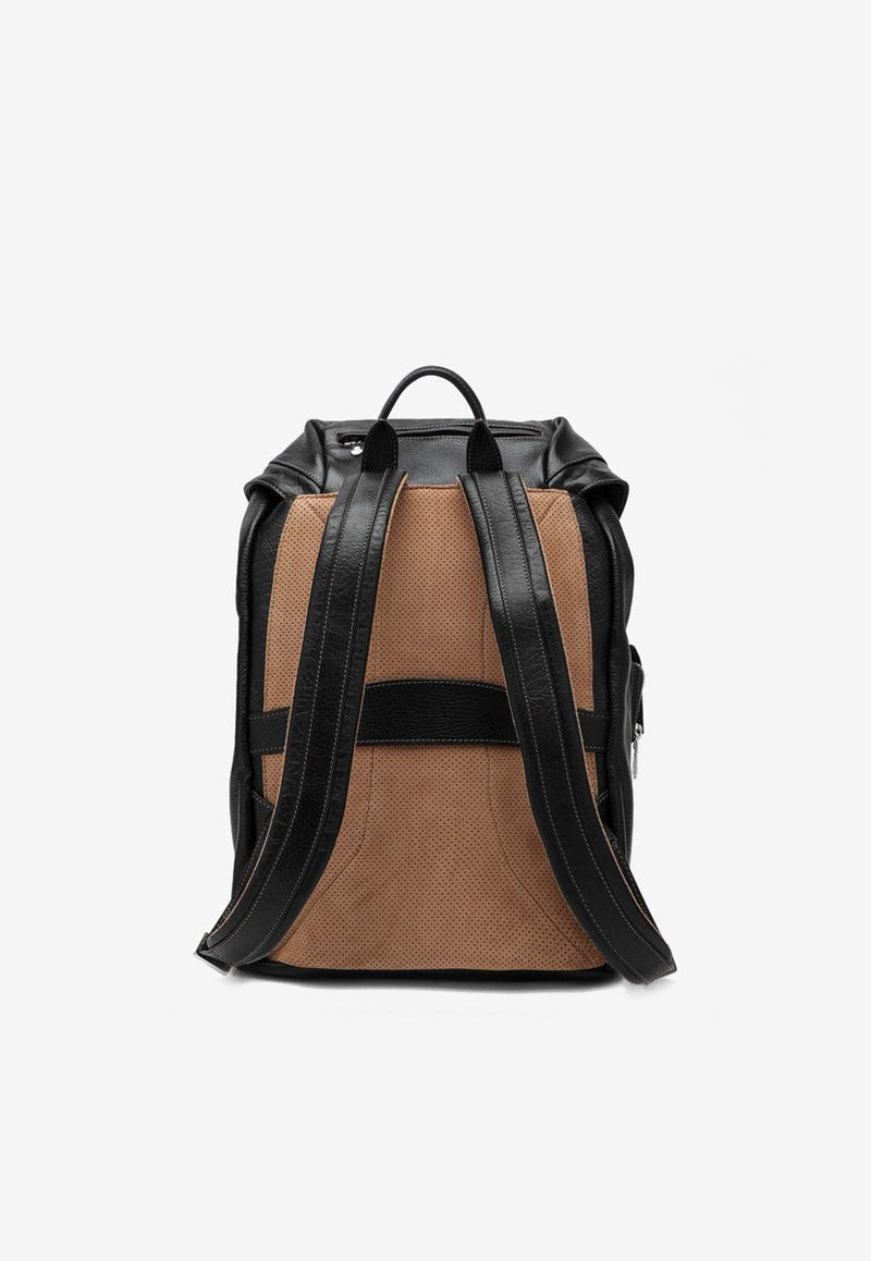 Leisure Grained Leather Backpack