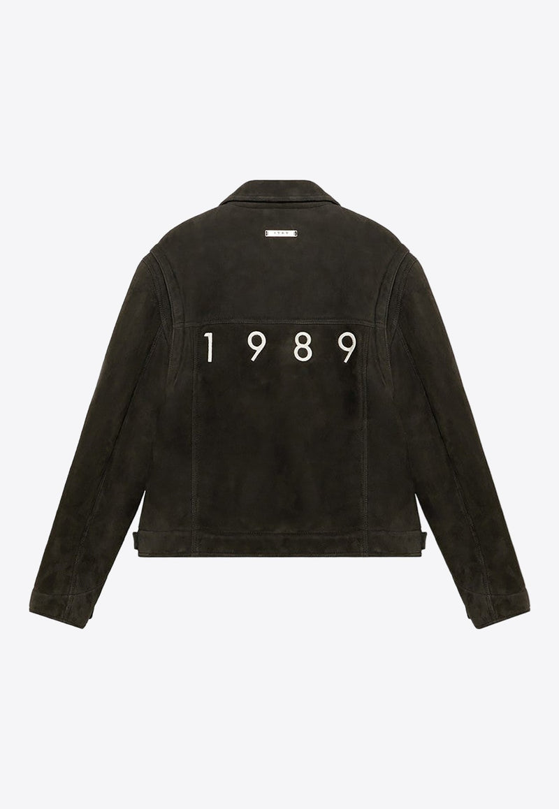 Embroidered Logo Shearling Jacket