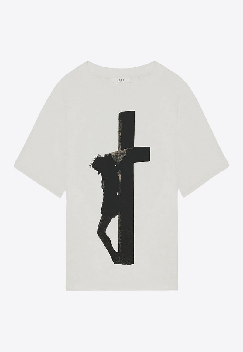 Cross and Amen Print T-shirt