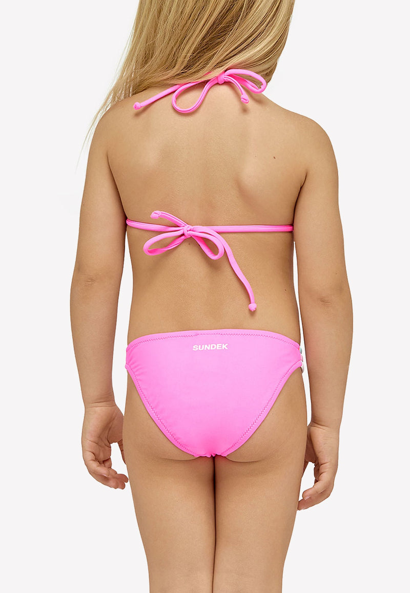 Girls Mini Jennifer Triangle Top And Rainbow Fixed Briefs