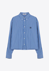 Logo Embroidered Striped Shirt