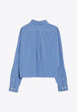 Logo Embroidered Striped Shirt