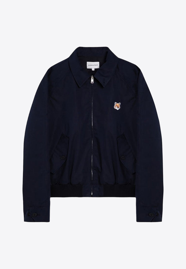 Harrington Logo Patch Zip-Up Jacket