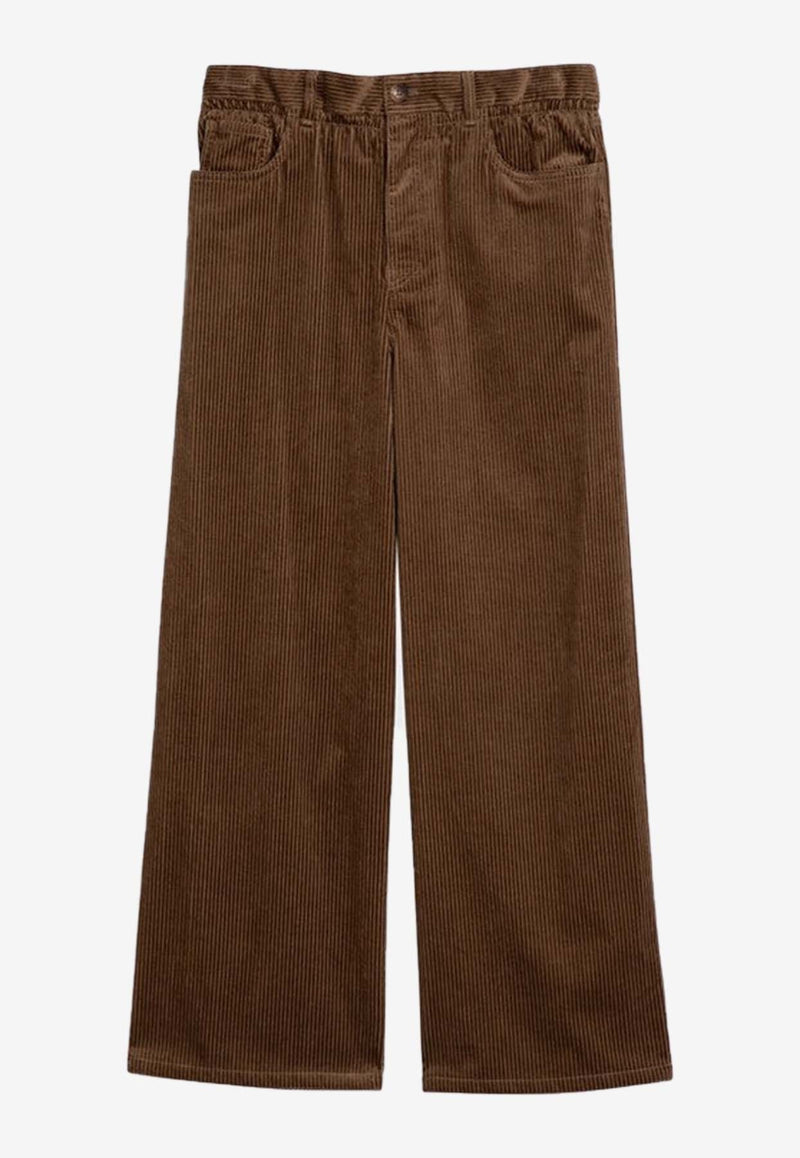 Embroidered Logo Corduroy Pants